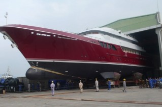 MCC Superyacht Mazu at her launch - Image courtesy of Maritime Concept and Construction